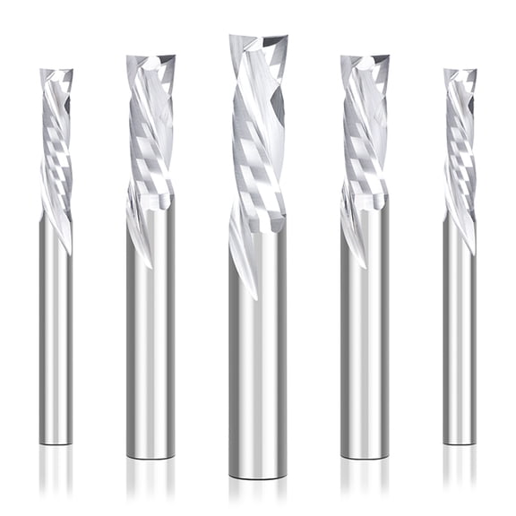 5 Pcs/Set Up & Down Cut End Mills 2 Flutes Router Bits Steel for Acrylic Resin Chipboard