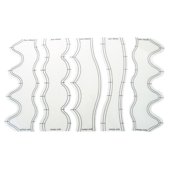 5 Pcs/Set Wave Quilting Ruler Practical Acrylic Quilting Templates Wave Edges Ruler for Sewing Patchwork Splicing