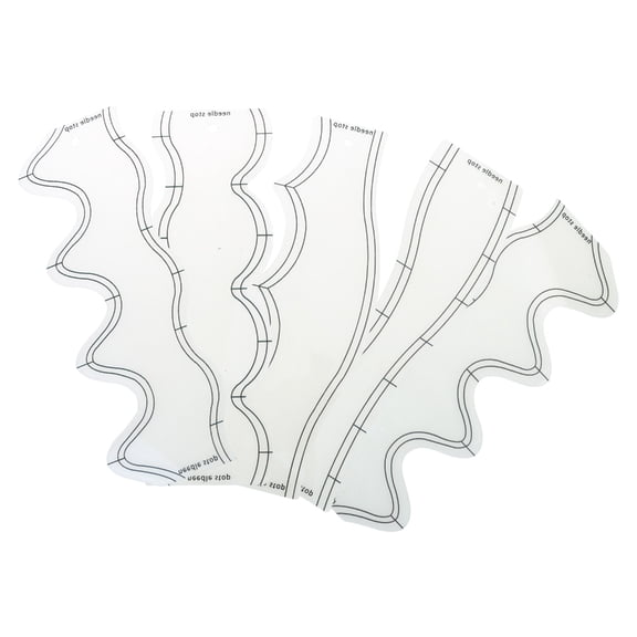 Lynono 5 Pcs Acrylic Quilting Ruler Wave Edges Ruler Quilting Templates for Patchwork