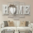 thumbnail image 1 of 5 Pcs Set Wood Family Signs Wall Decor Decorative Wooden Blocks Rustic Letters Cutout Farmhouse Home Decor Living Room Kitchen Housewarming Gift (No frame), 1 of 12
