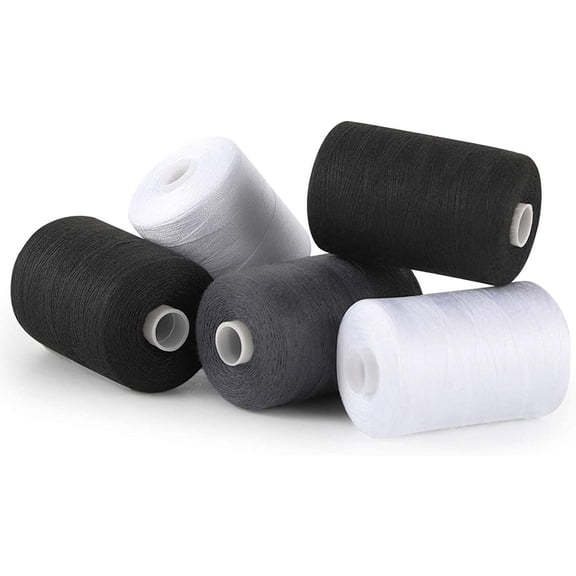 5 Pcs Sewing Threads Mixed Cotton, 1000 Yards Sewing Kits Thread for DIY Sewing
