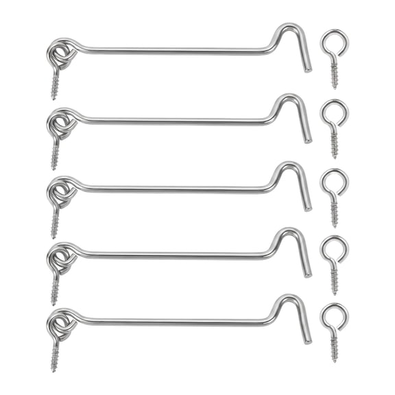5 Pcs Shed Door Latch,Galvanized Iron Cabin Hook – 2.55", Plating Finish – Door Cupboard Shed Lock Catch Eye Latch