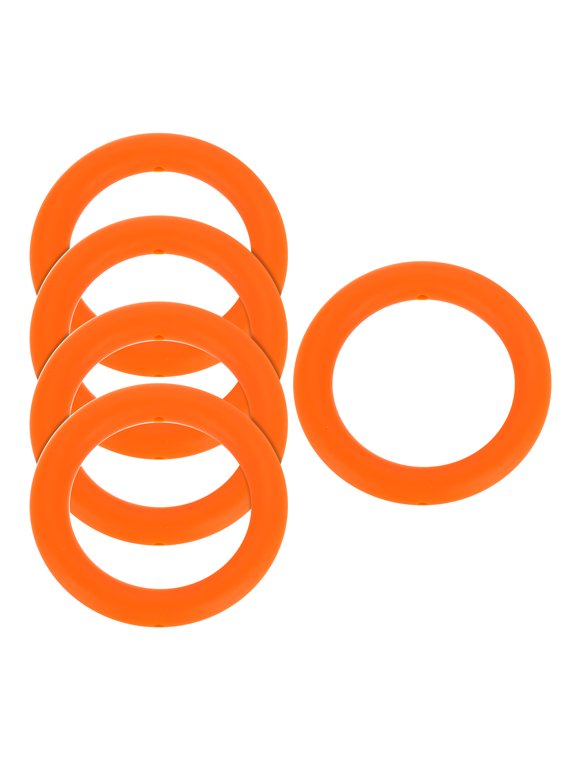 5 Pcs Silicone Bead Ring, 65mm Silicone Bead Loop with 2 Hole, Orange