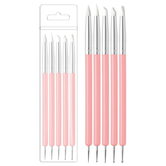 5 Pcs Silicone Clay Sculpting Tools,Modeling Dotting Tool & Pottery Craft use for DIY Handicraft, Handmade Ceramic Works,Silicone Brush, Sculpture Pottery, Nail Art