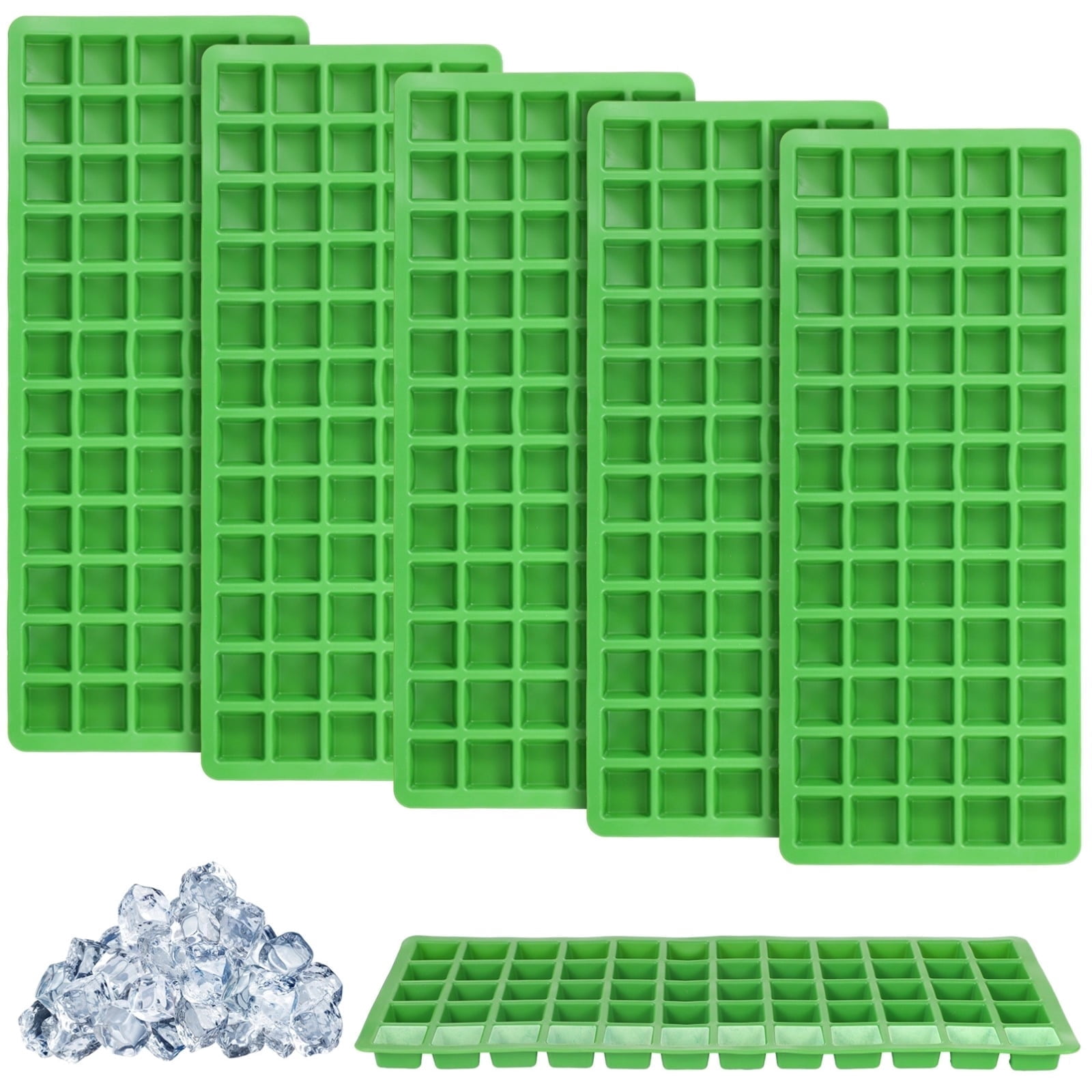 5‑Pack Silicone Ice Cube Tray – Stackable 60‑Cavity Ice Mold Set, Food‑Grade Silicone, Flexible & Easy Release, for Ice, Candy, Chocolate & Freezer Storage