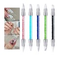 thumbnail image 1 of 5 Pcs Silicone Nail Tools Dual Tipped Nail Art Sculpture Pen Rhinestone Nail Polish Carving Pen Rubber Tip Nail Brushes for Mirror Powder Sculpting Sticker Transfer, DIY Home Salon Nail Art Supplies, 1 of 6