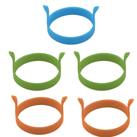 5 Pcs Silicone Nonstick Fried Egg Ring Pancake Shaper Mould Tri Color