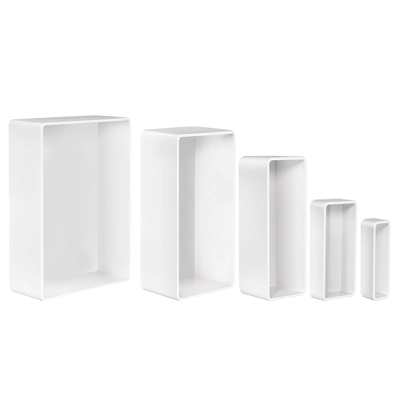 5 Pcs Silicone Resin Molds Set with Wooden Support, Large Rectangle Epoxy Casting Molds for DIY Decor