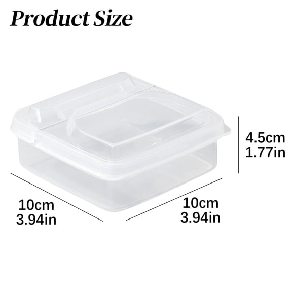 5 Pcs Sliced Cheese Container for Fridge, Clear Plastic Cheese & Butter Storage Containers with Flip Lid - Airtight, Leakproof Food Container for Fridge, Fruits, Vegetables, 3.94"x3.94"x1.77", Clear