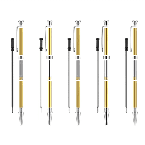 5 Pcs Slimline Pen Kits for Wood Turning, 7mm Twist Kit with Refill, Ideal DIY Gifts Silver