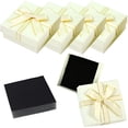 thumbnail image 1 of 5 Pcs Small Gift Boxes Jewellery Gift Box with Lids & Beautiful Quality Bows, Ring Earring Necklace Bracelet Square Gift Cardboard Box, 1 of 7