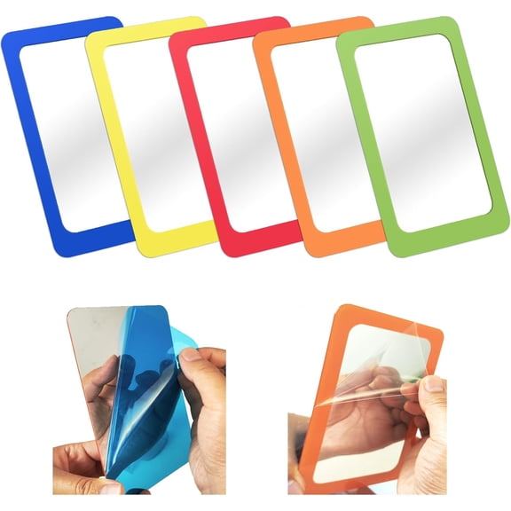 5 Pcs Small Mirrors for Kids Unbreakable Shatter Proof Mirror 6 x 4 Inches Round Corners Square Unbroken Mirrors for School Classroom Bathroom DIY Crafts (Bright Colors)