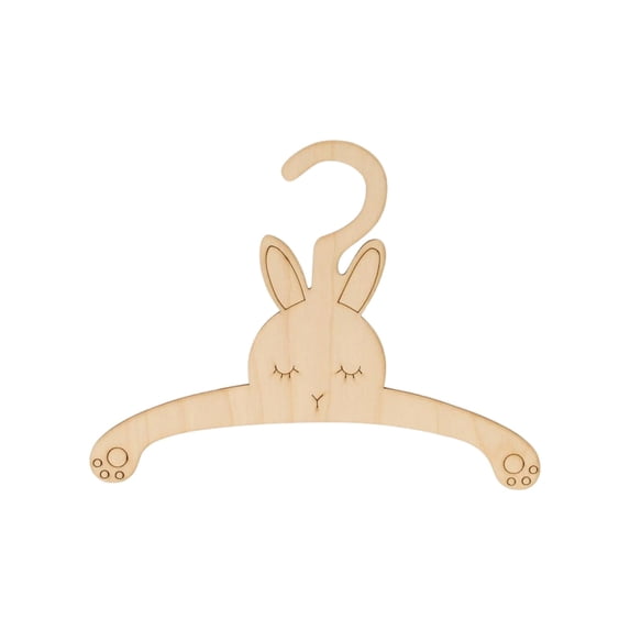 5 Pcs Small Wooden Rabbit Hangers Cute Animal Style,Birch Plywood Small Clothes Garment Hangers for Wardrobe Display,9x7 Inch,Natural Wood Grain with Smooth Finish