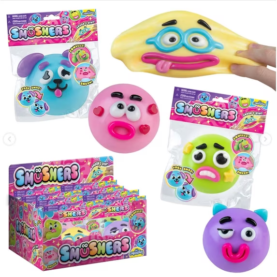 5 Pcs Smushers Squishy Dog Face Toys , Curiosities Smushers Dog Face Swap Sqweezz Smush ,Safe & Fun for All Ages