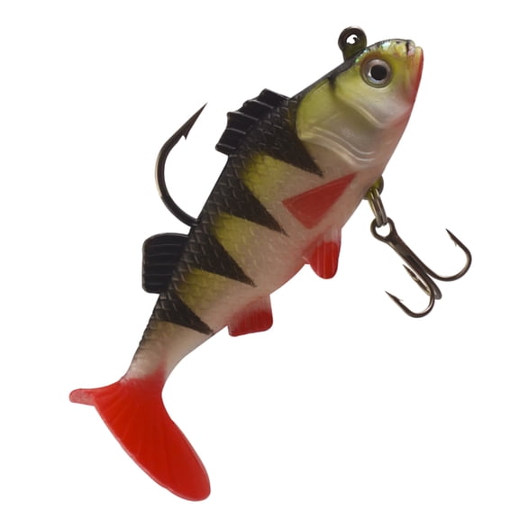 5 Pcs Soft Fishing Baits Lures Pre-Rigged Jig Head Soft Swimbaits Paddle Tail Swimbaits for Outdoor Fishing