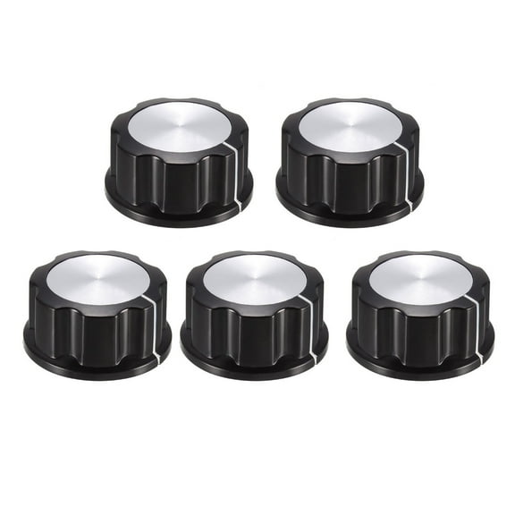 5 Pcs Speaker Control Knob Power Amplifier Knob 33mm Dia. Rotary Knobs for 6mm Dia. Shaft Potentiometer