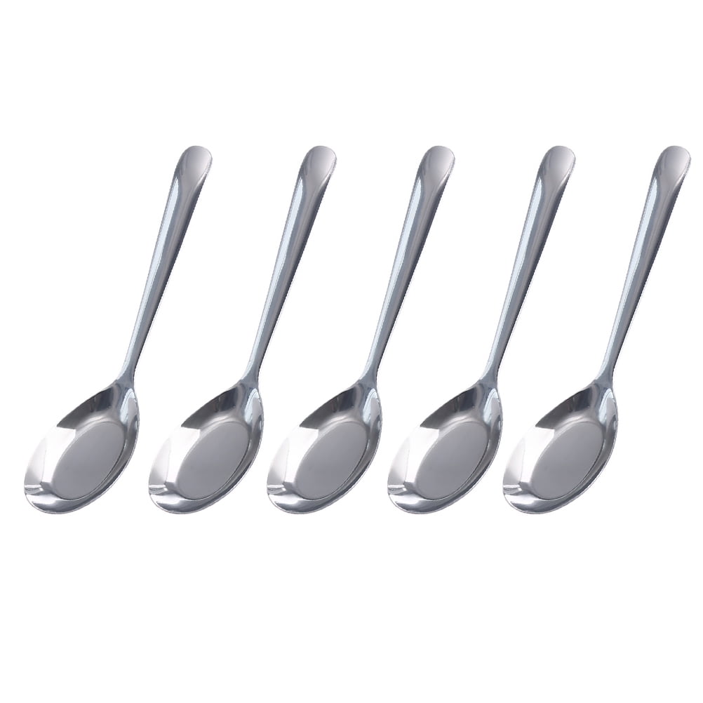 5 Pcs Spoon Soup Spoons Rice Mixing Stainless Steel Kitchen Porridge