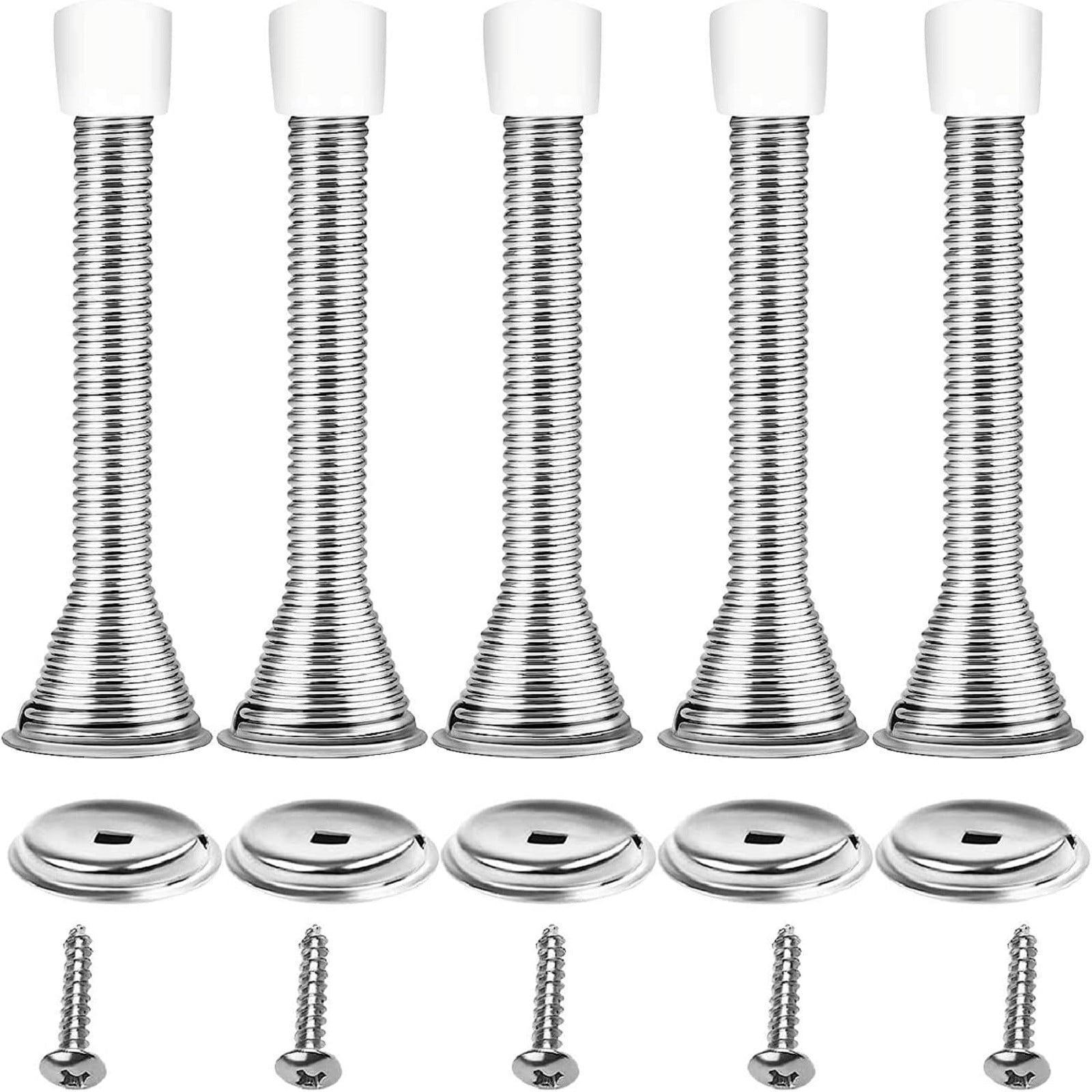 （5 Pcs） Spring Door Stops Wall Mounted Doorstop Metal Door Stoppers