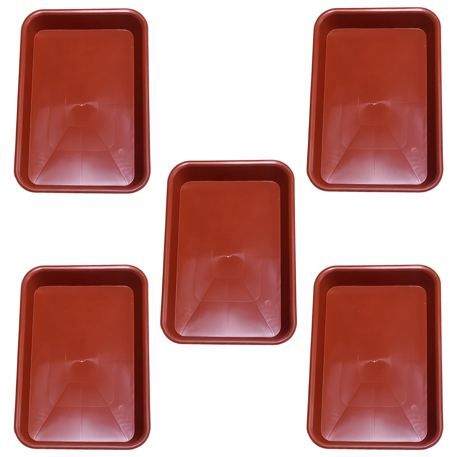 5 Pcs Square Plant Saucers, Red Minimalist Water Catcher Trays, Sturdy ...