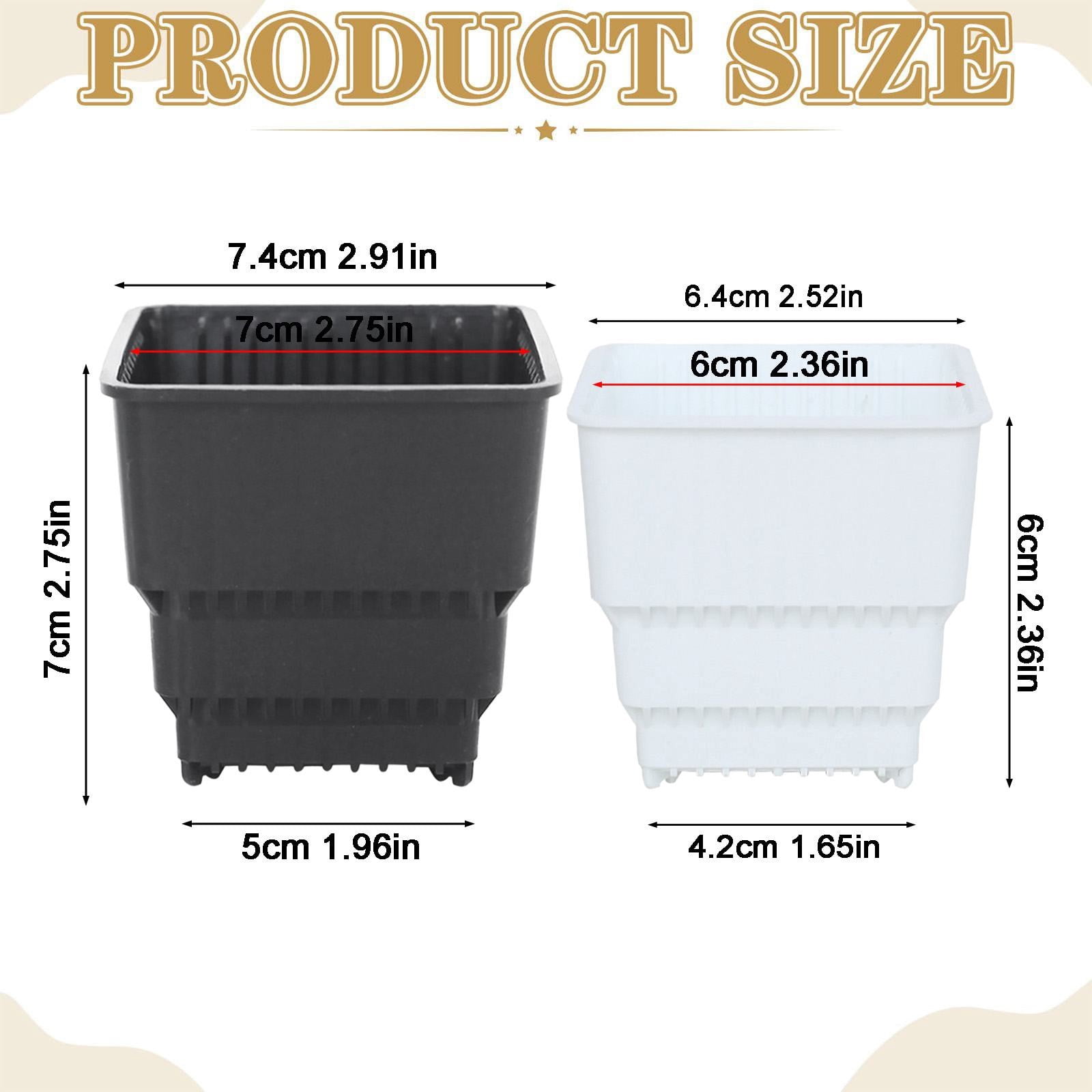 5 Pcs Square Plastic Flower Containers with Drainage, Mini Root Control ...