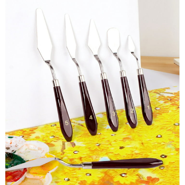 5 Pcs Stainless Palette Knife Scraper Spatula Set For Artist Oil Painting  Knives