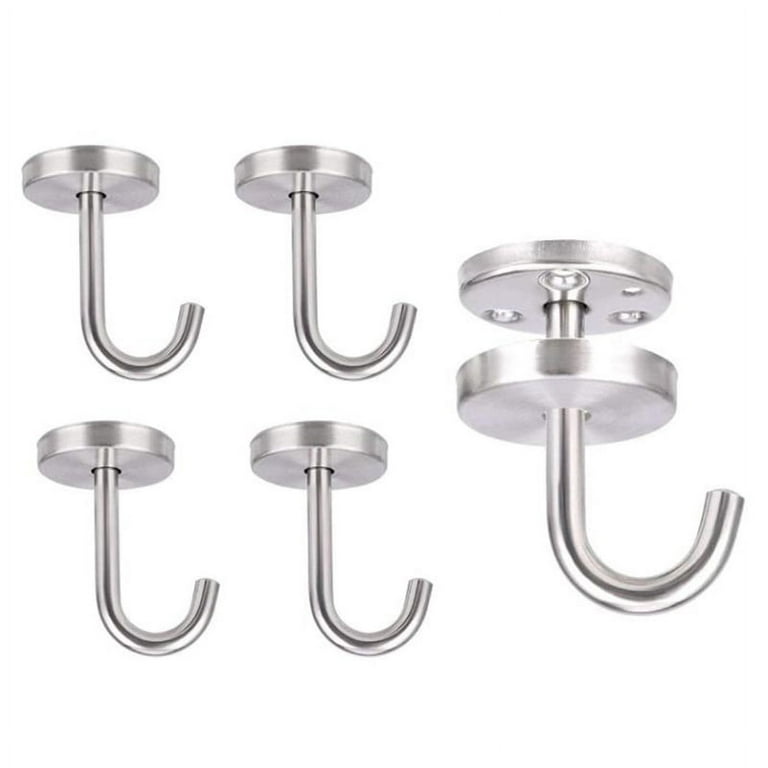 5 Pcs Stainless Steel Ceiling Hook Round Base Top Mount Overhead Wall Hook  for Hanging Plants Bird Feeders Wind Chimes