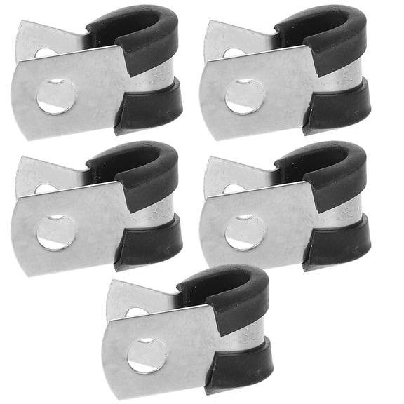 Stainless Steel and Rubber Cable Clamps with Secure Grip for Home Use Black 5pcs