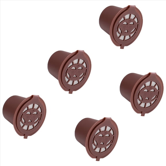 5/Pcs Stainless Steel Filter Reusable Coffee Capsules for Machines(B),1 * Coffee Capsules,Coffee color