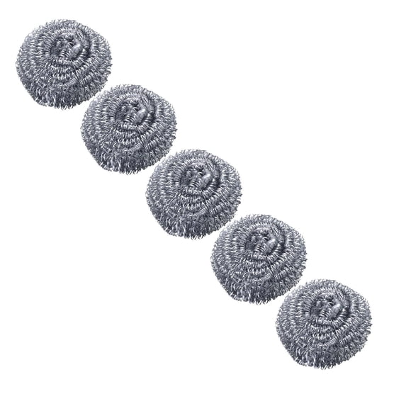 5 Pcs Stainless Steel Scrubber, Scouring Pads, Steel Wool Srubber, Metal Scrubbers for Scouring Stubborn Messes from Pots and Pans, Stoves, Broiler Racks, Grills and More, Silver