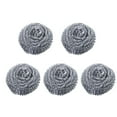 thumbnail image 1 of 5 Pcs Stainless Steel Scrubber, Steel Wool Srubber for Scouring Stubborn Messes from Pots and Pans, Stoves,Broiler Racks,Grills and More, 2.36 Inch, Silver, 1 of 8