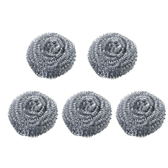 5 Pcs Stainless Steel Scrubber, Steel Wool Srubber for Scouring Stubborn Messes from Pots and Pans, Stoves,Broiler Racks,Grills and More, 2.36 Inch, Silver