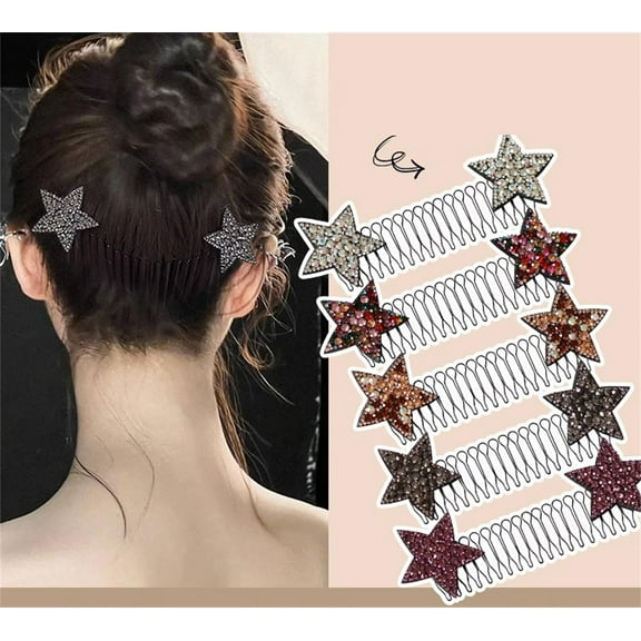 5 Pcs Star Hair Finishing Fixer Wavy Comb Hair Clip Combs Metal Wire Hair Combs Big Bangs Holder Hair Updo Styling Tool for Girl and Women
