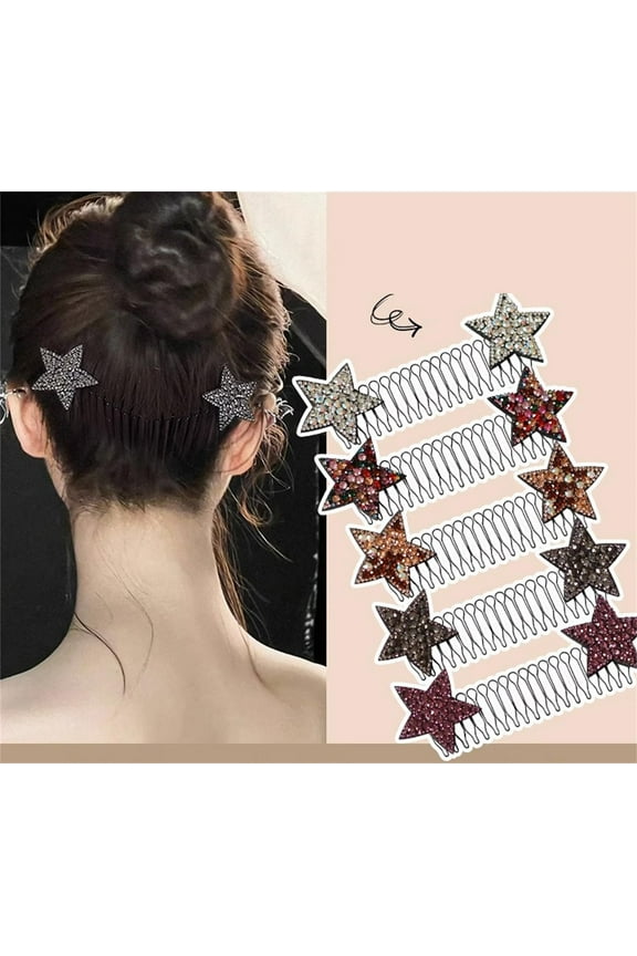 5 Pcs Star Hair Finishing Fixer Wavy Comb Hair Clip Combs Metal Wire Hair Combs Big Bangs Holder Hair Updo Styling Tool for Girl and Women