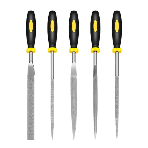 5-Piece Steel File Set for Wood Carving, Polishing, and Metalwork - Precision Hand Tools for Crafting and Projects