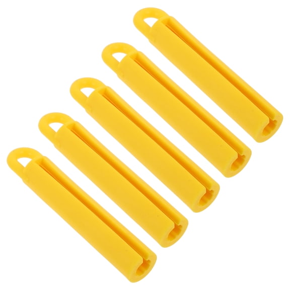 FELTECHELECTR 5Pcs Wall Mounted Pool Stick Rack Rubber Yellow for Home Billiards Supplies
