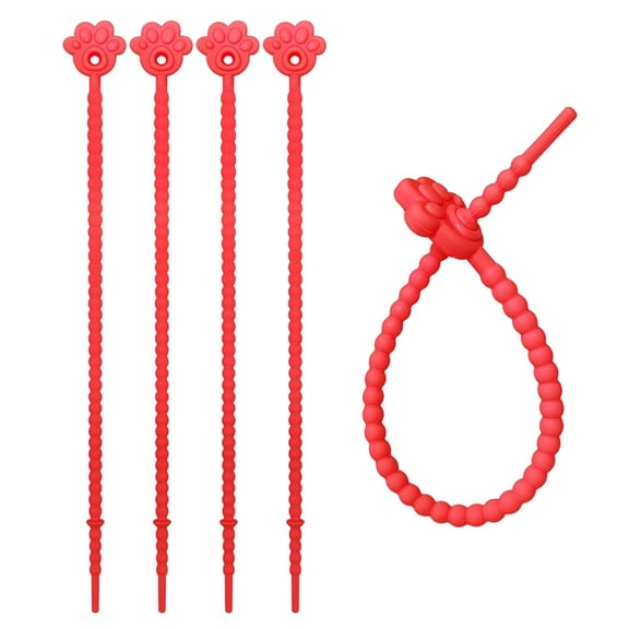 5 Pcs Sturdy Silicone Twist Ties Reusable Rubber Cable Organizers for Home and Daily Use in Assorted Color