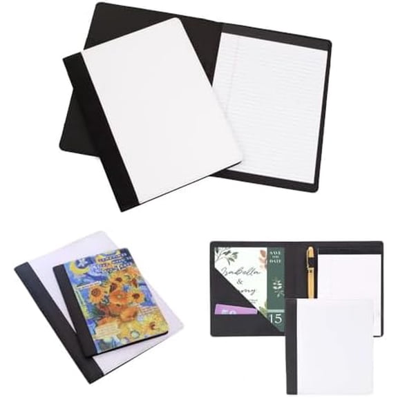 5 Pcs Sublimation Blank A5 Canvas Notebook Journal 30 Pages - Canvas Cover Notebooks DIY Heat Transfer Print for Note Taking Plan Making Diary Writing - School Office Supplies$$Art & Craft