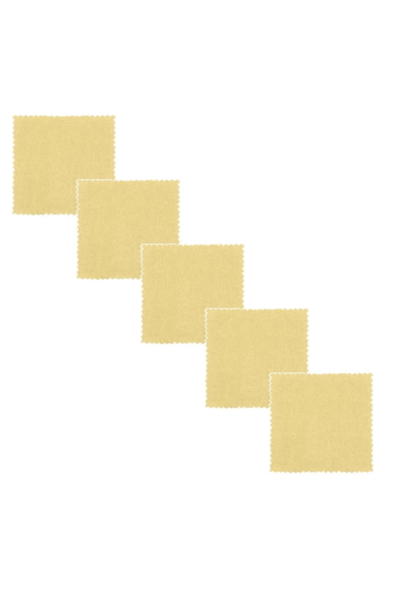 5 Pcs Sunshine Polishing Cloths, Bulk Pack, For Silver, Gold, Brass And Copper Jewellery, Polishing Cloths To Keep The Shine Of Your Jewellery, 3.15x3.15 Inch, Yellow