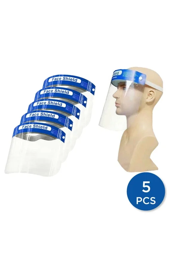 5 Pcs Superior Protection Full Face Shield Mask: Reusable, Washable, And Sturdy!