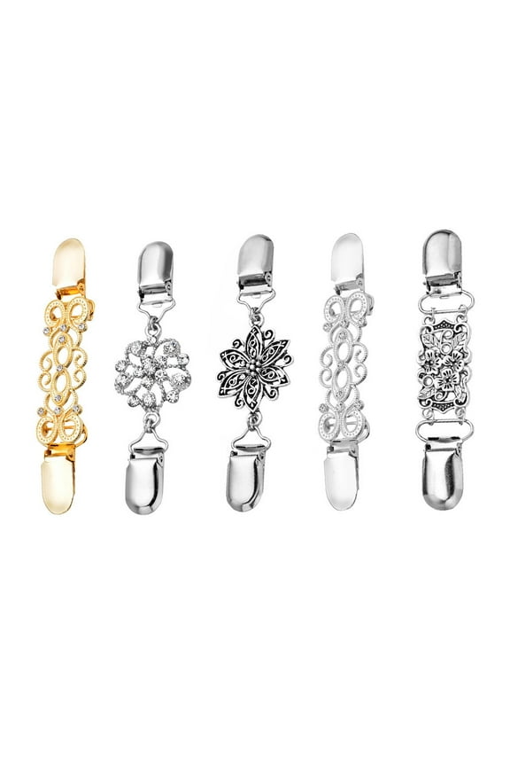 5 Pcs Sweater Clips Retro Cardigan Clip Sweater Collar Clip Dresses Shawl Clip