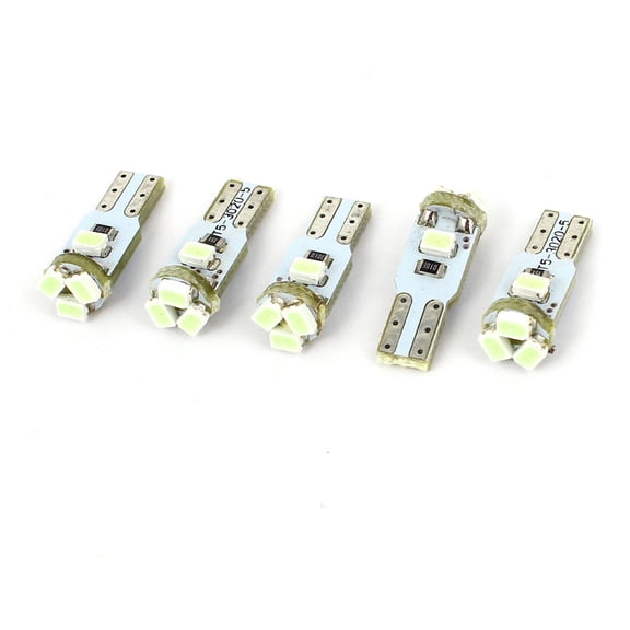 5 Pcs T5 3020 5 Map Lamp Dashboard Light Bulbs Ice Blue for Car Internal