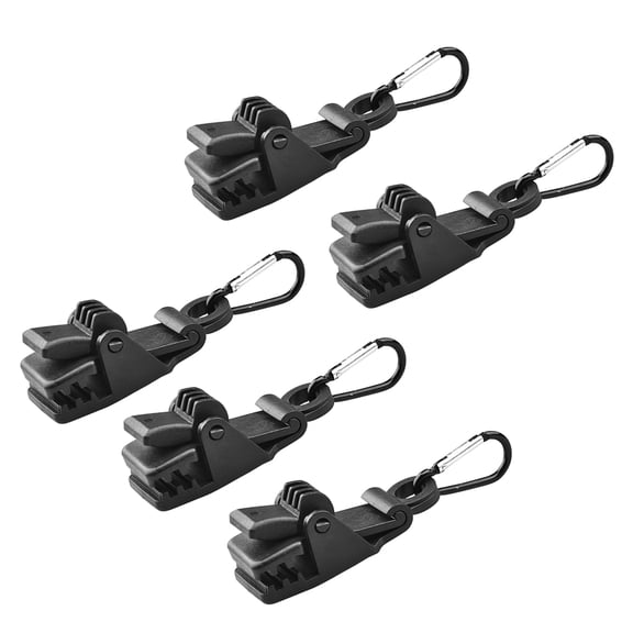 5 Pcs Tarp Clips with Carabiner Heavy Duty Press-Lock Grip Awning Canopy Clamp