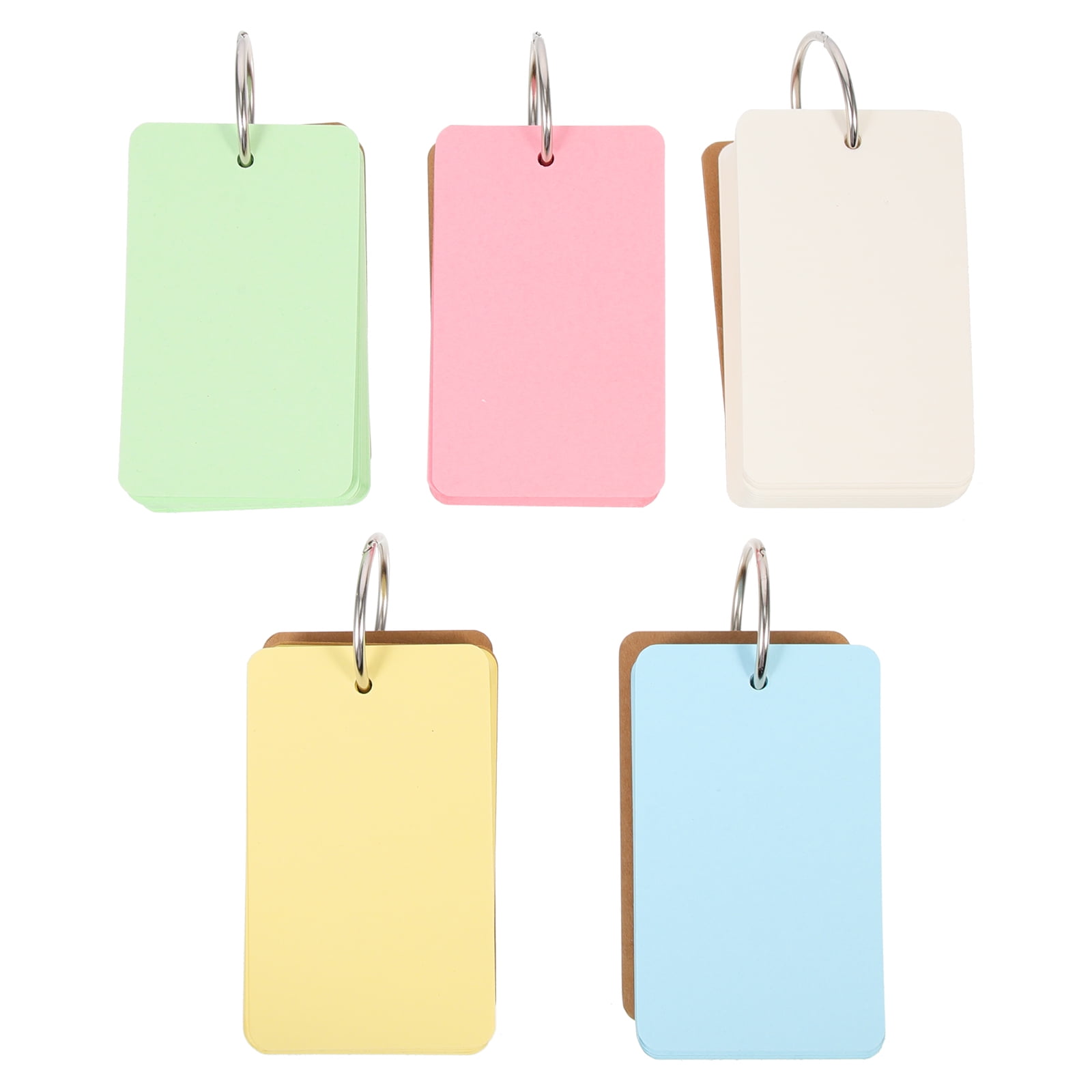 5 Pcs The Notebook Card Stock Study Pad Ruled Flash Cards Colored