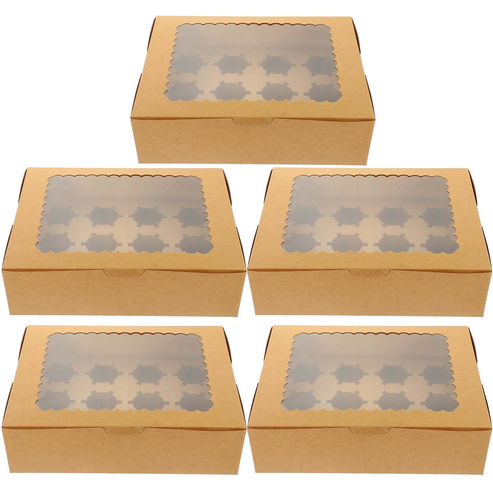 5 Pcs The Pet Paper Cupcake Transport Container Automatic Popup Snack Box Baking