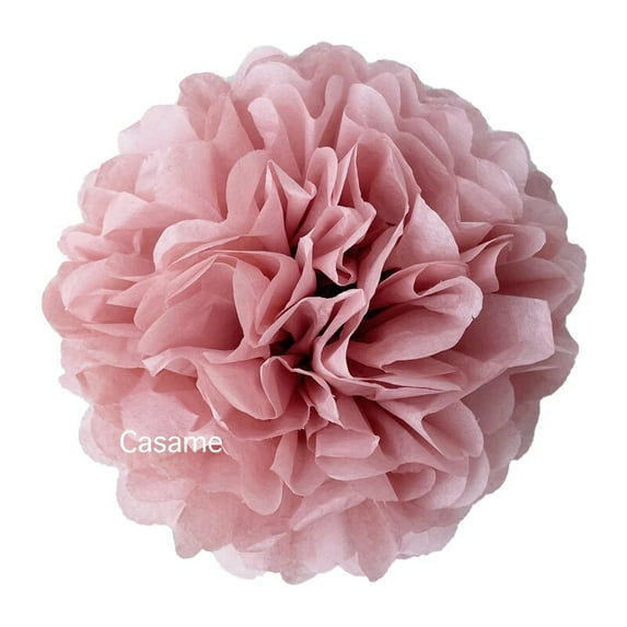 5 Pcs Tissue Paper Pompoms Flower Garland Wedding Decoration DIY Paper Flowers Ball Baby Shower Birthday Party Decoration Blush 14 inches 35cm