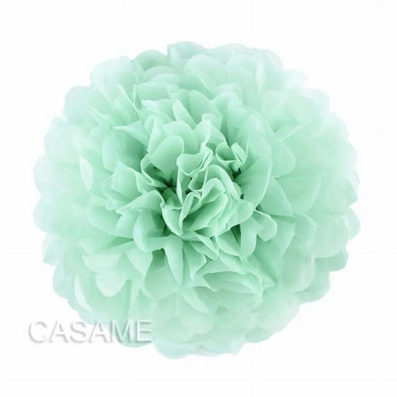 5 Pcs Tissue Paper Pompoms Flower Garland Wedding Decoration DIY Paper Flowers Ball Baby Shower Birthday Party Decoration cool mint 10 inches 25cm