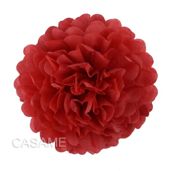5 Pcs Tissue Paper Pompoms Flower Garland Wedding Decoration DIY Paper Flowers Ball Baby Shower Birthday Party Decoration red 6 inches 15cm