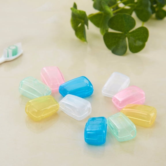 5 Pcs Toothbrush Covers Portable Toothbrush Head Protector Case Brush Pod Case Protective Plastic Clip for Household Travel, Camping, Bathroom, School, Business- Multiple Colors