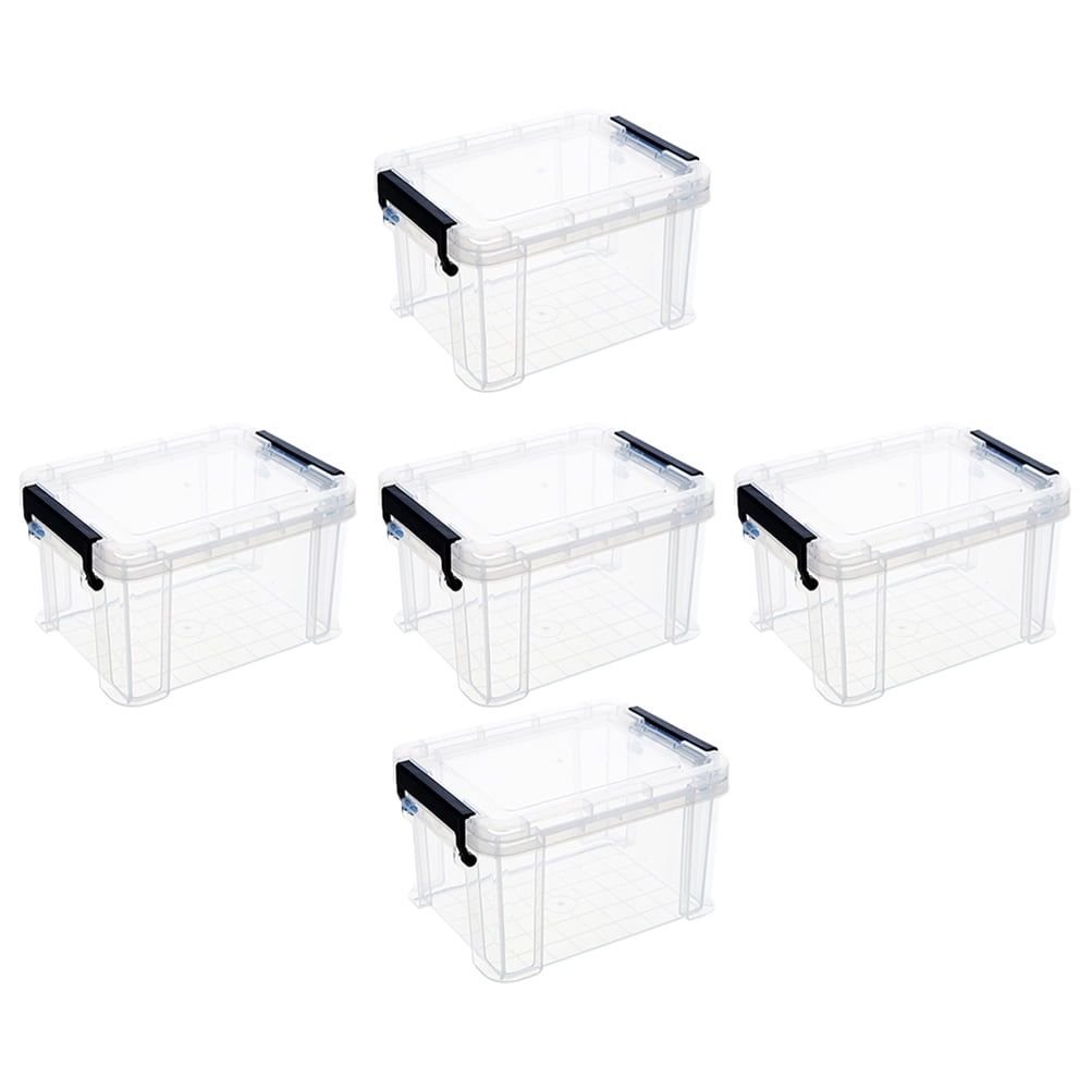 Nadi Small Plastic Storage Box, Transparent, 5 Count