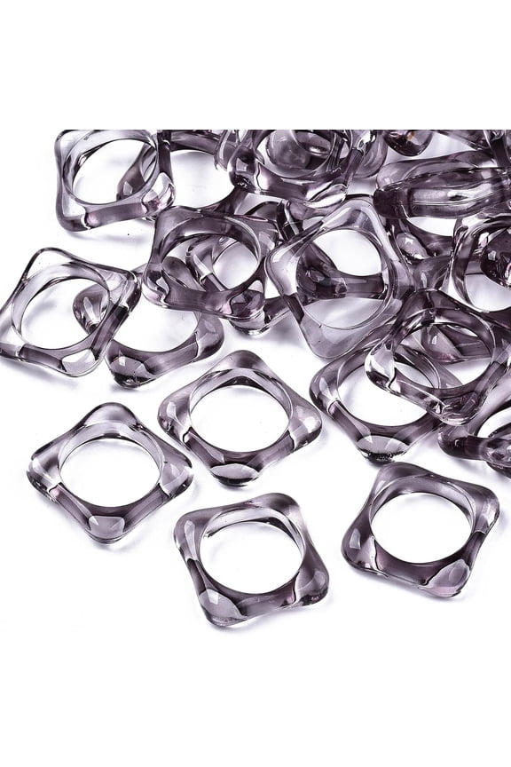 5 Pcs Transparent Acrylic Finger Rings Square Rings Mixed Color Rings Ornament for Women Birthday Festival Elegant Gifts DIY Personalized Jewelry US Size 7 1/2(17.7mm)